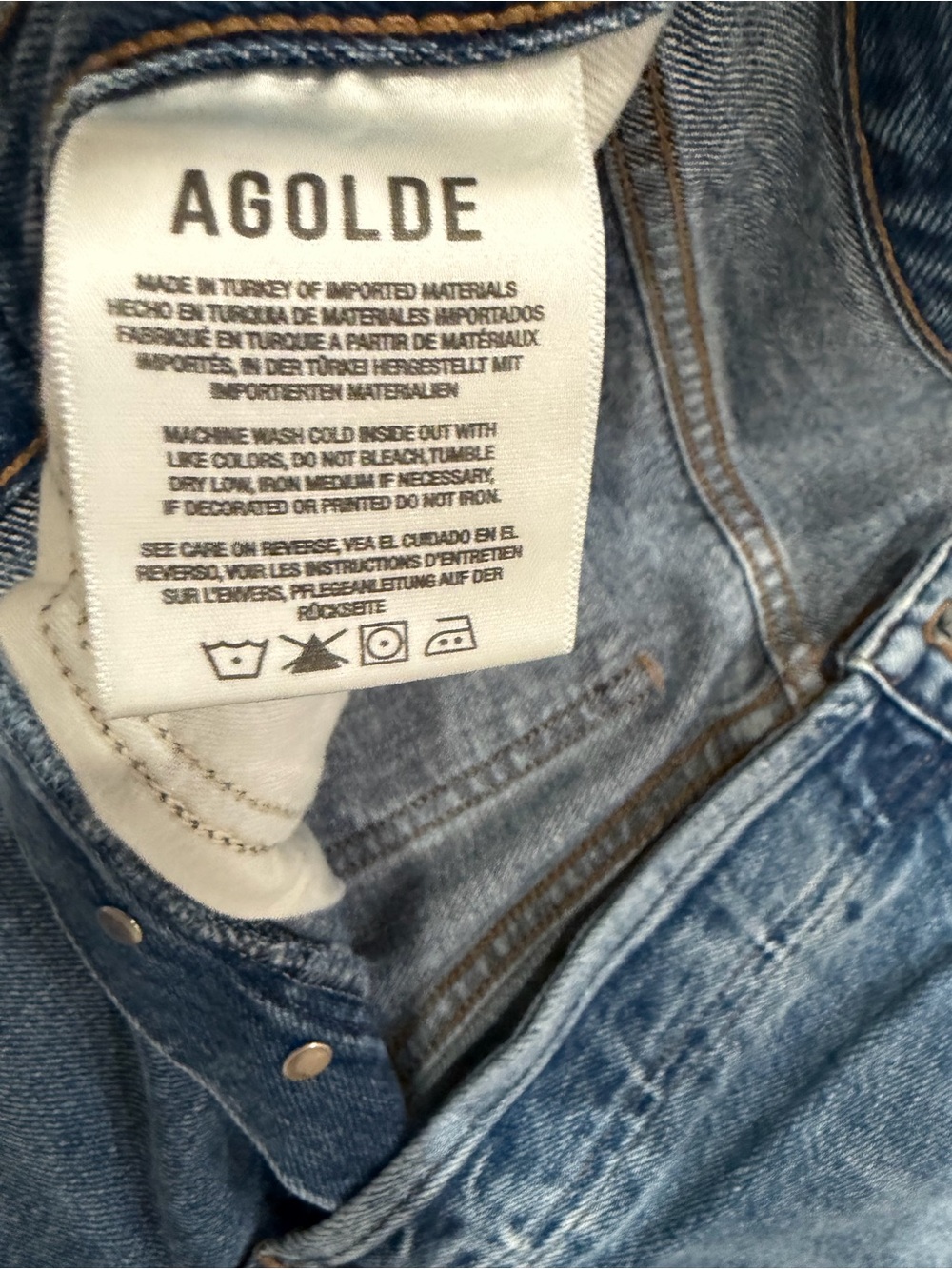 Agolde Classic Blue women’s Straight-Leg Jeans - Picture 4 of 5